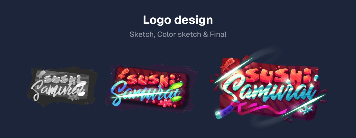 Sushi Samurai game logo design