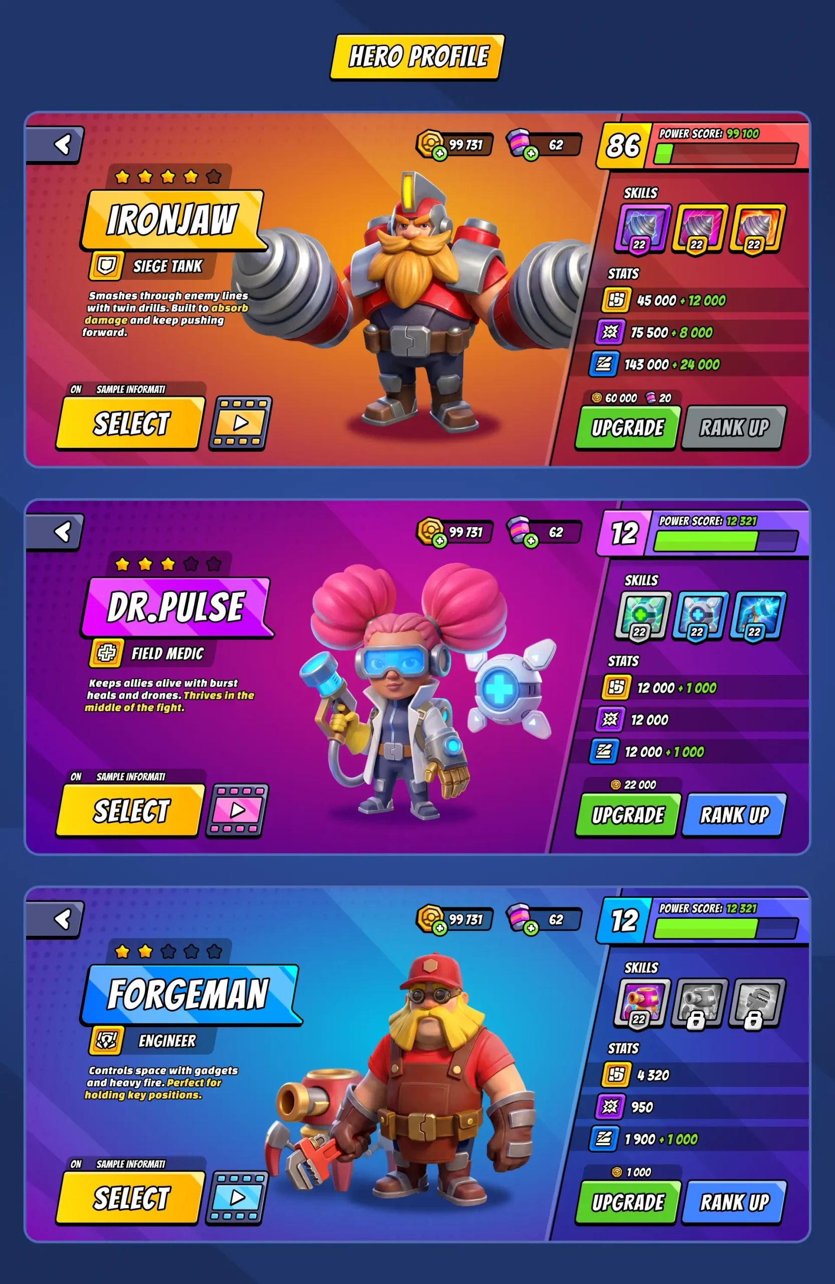 Forge Fury game UI/UX