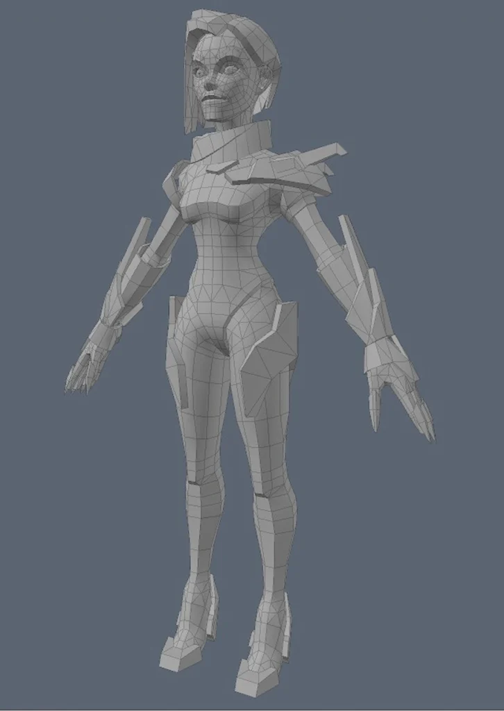 3d modeling female game character