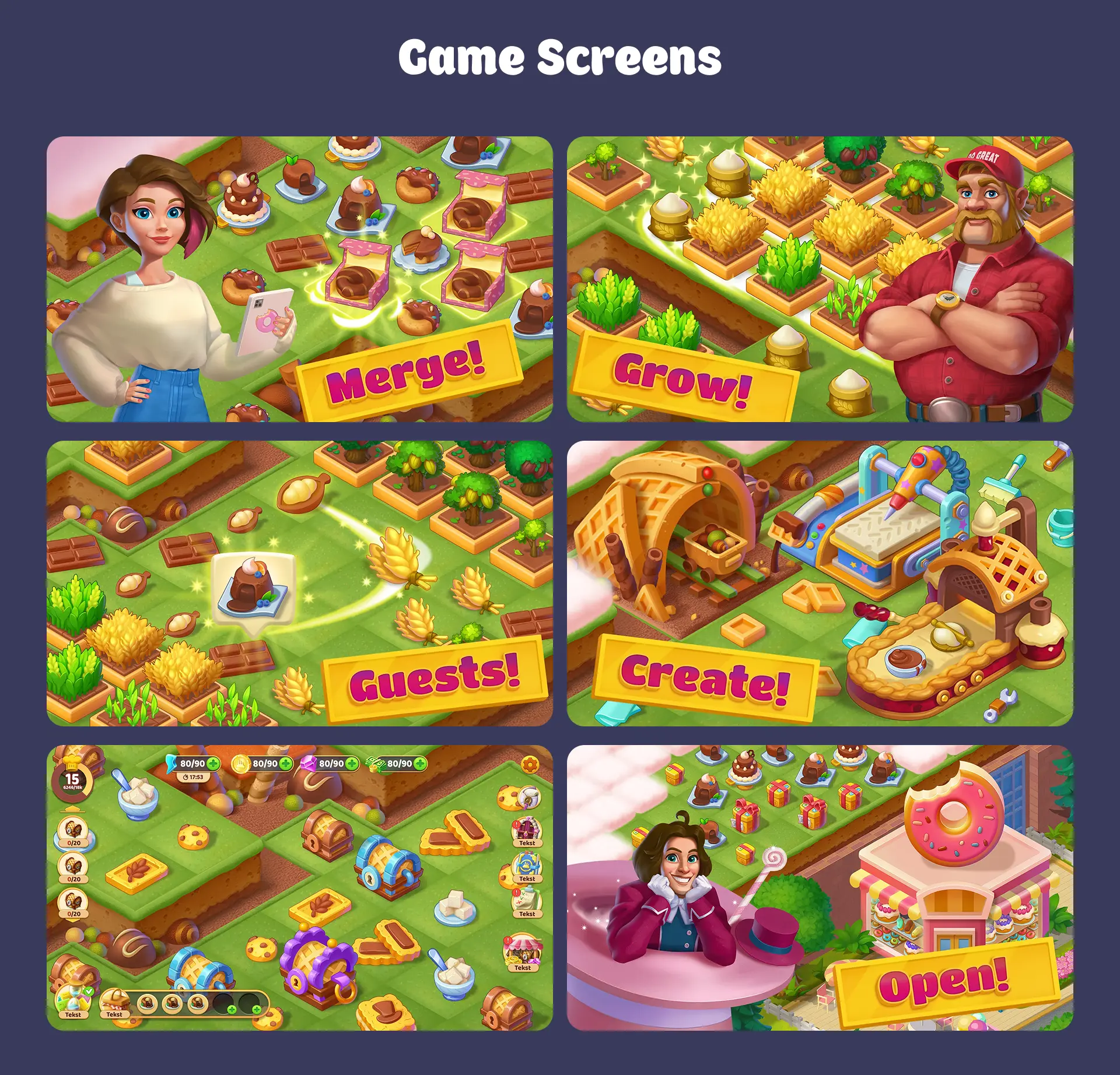 Candy Merge game screens