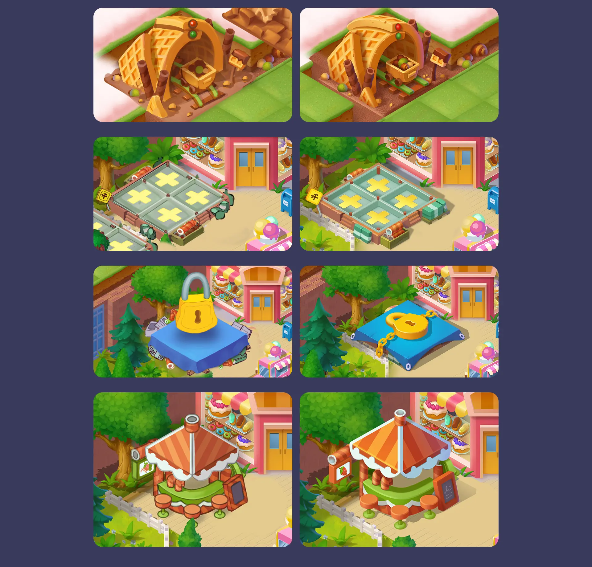 Candy Merge buildings