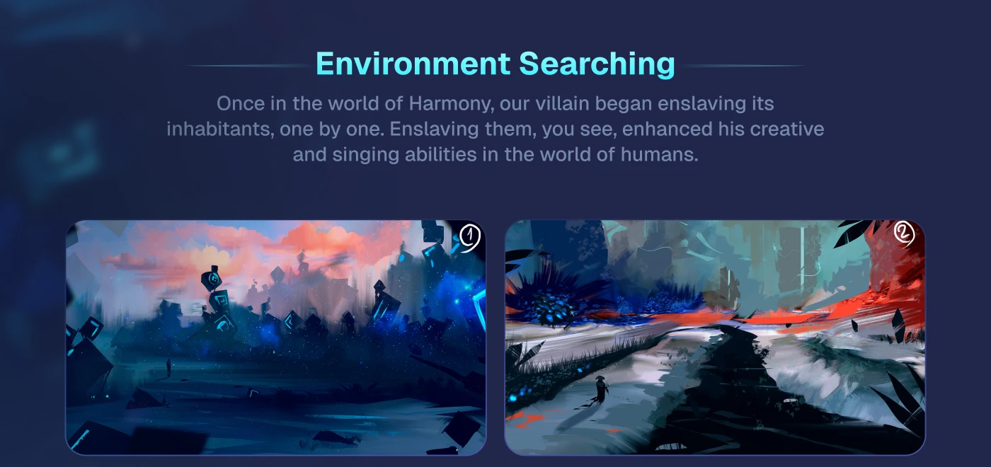 Harmony game environment searching