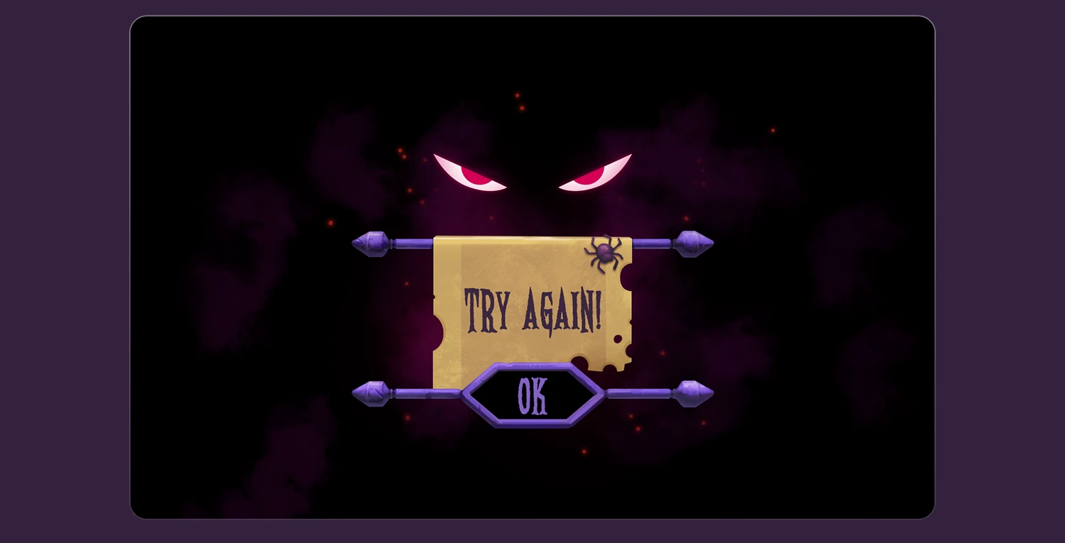 Haunted House game popup try again