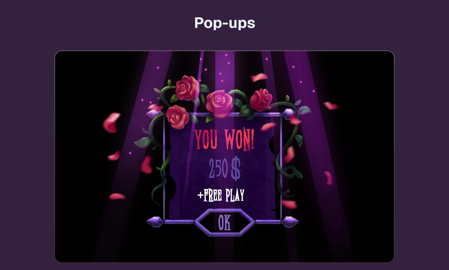 Haunted House game win popup