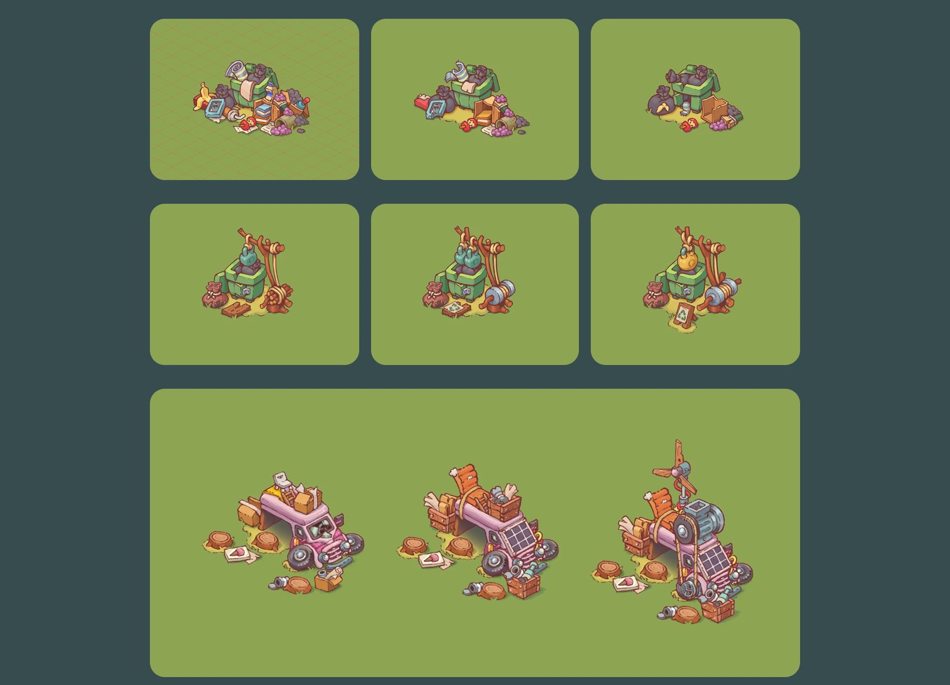 Racoon Tycoon game buildings