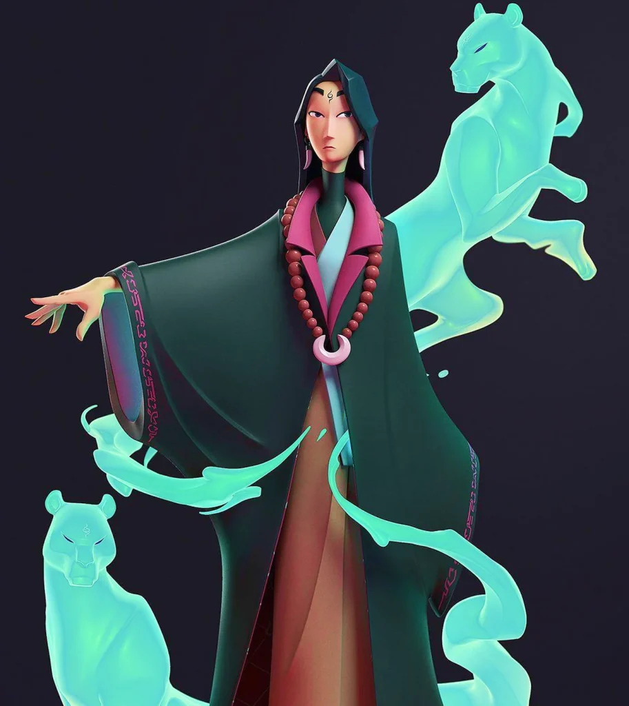 asian witch - 2d character