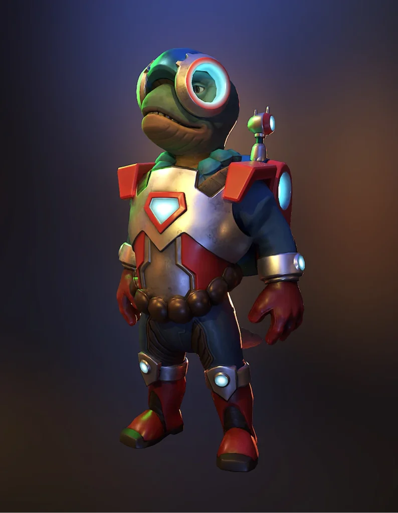 astronaut frog 3d