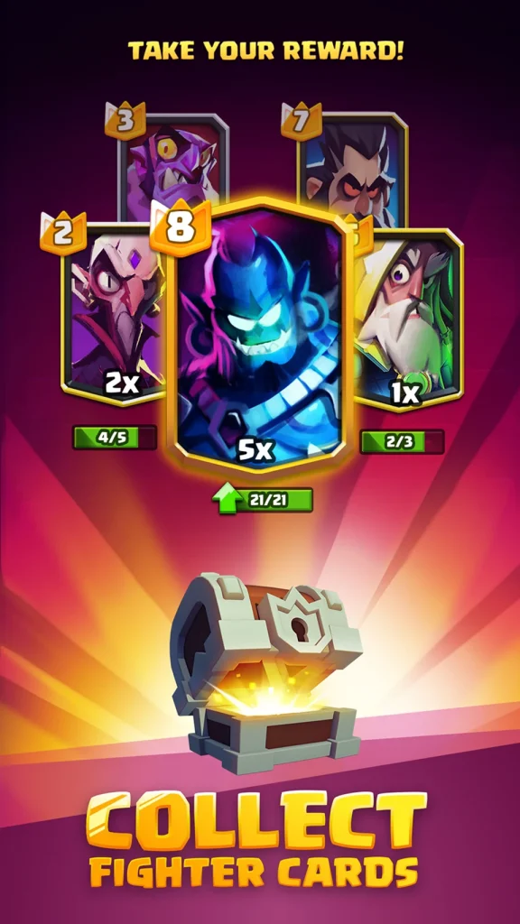 card game loot box reward screen