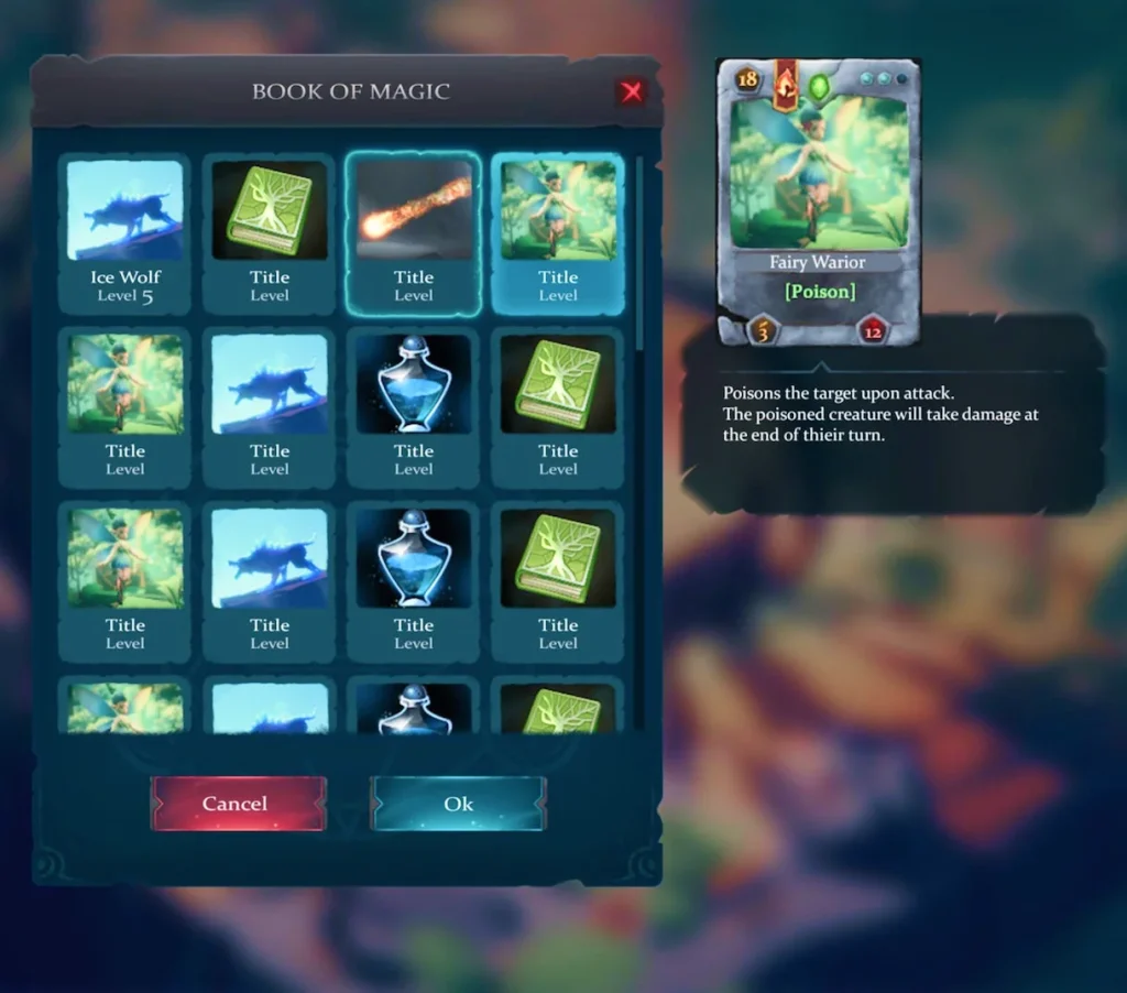 book of magic game UI