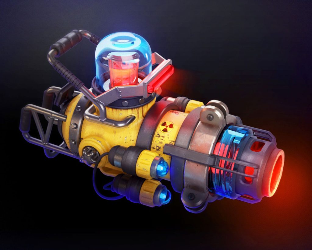 stylized 3D weapon super gun