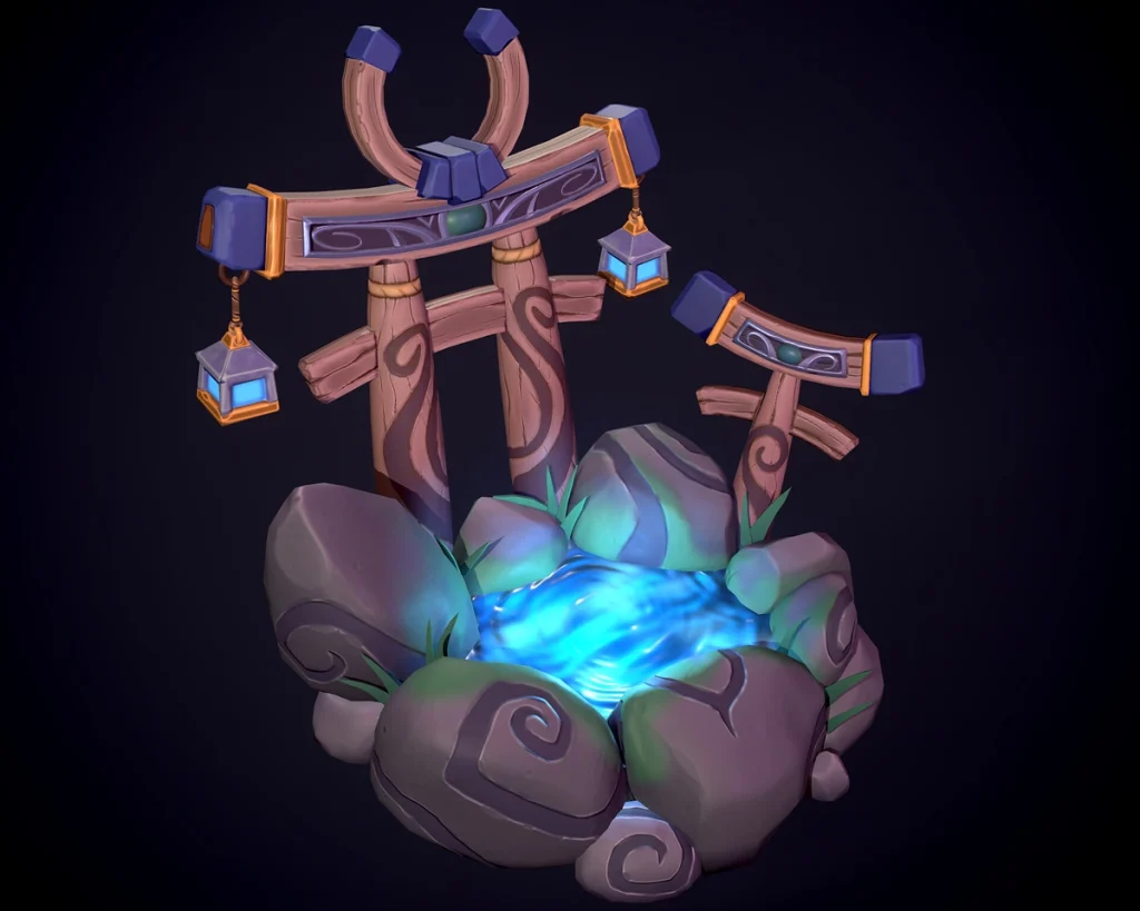 warcraft fountain 3d art