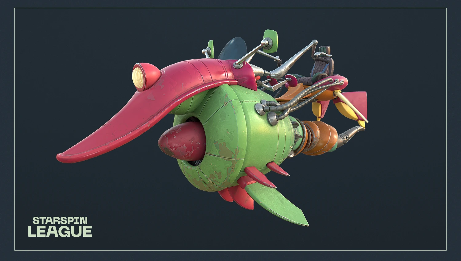 spinstar league - 3d sci-fi green racing vehicle
