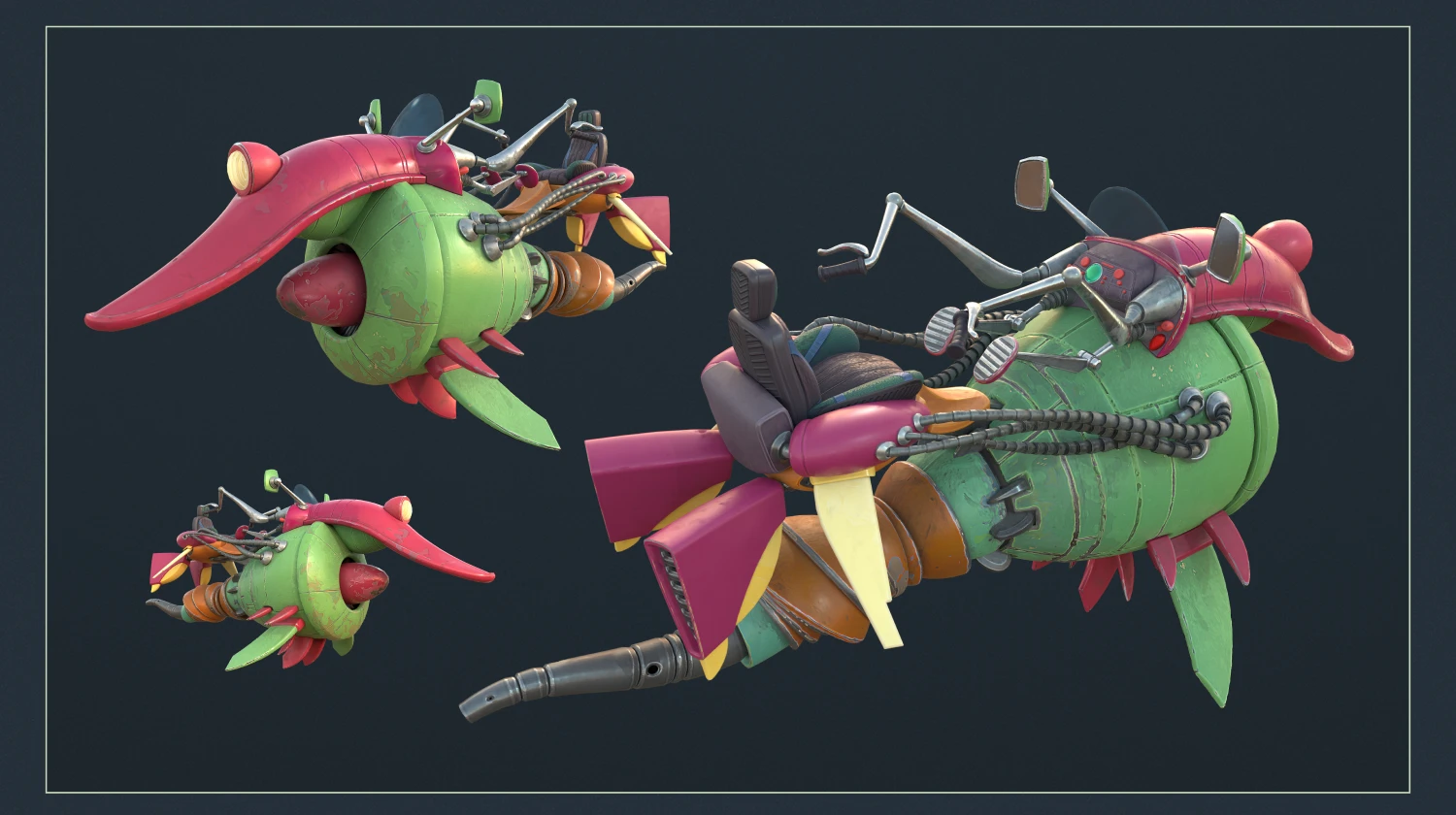 spinstar league - 3d sci-fi green racing vehicle