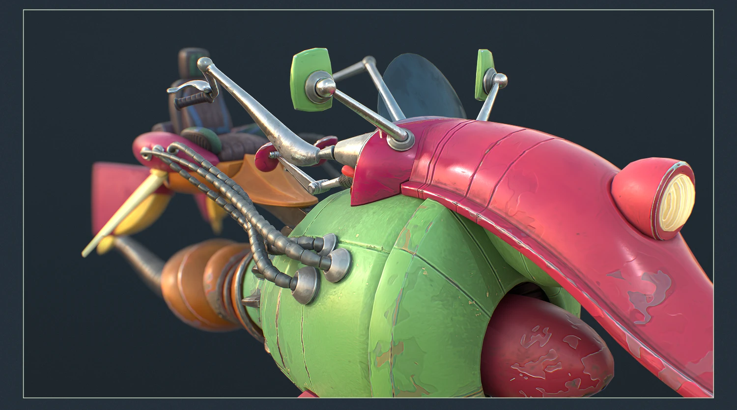 spinstar league - 3d sci-fi green racing vehicle