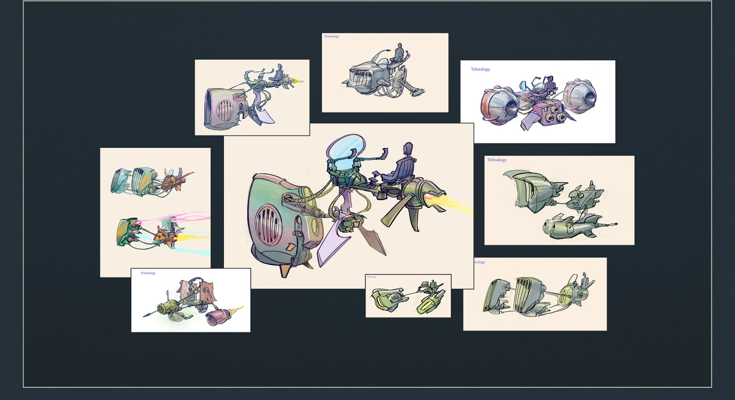 spinstar league orange racing sci-fi vehicle sketches