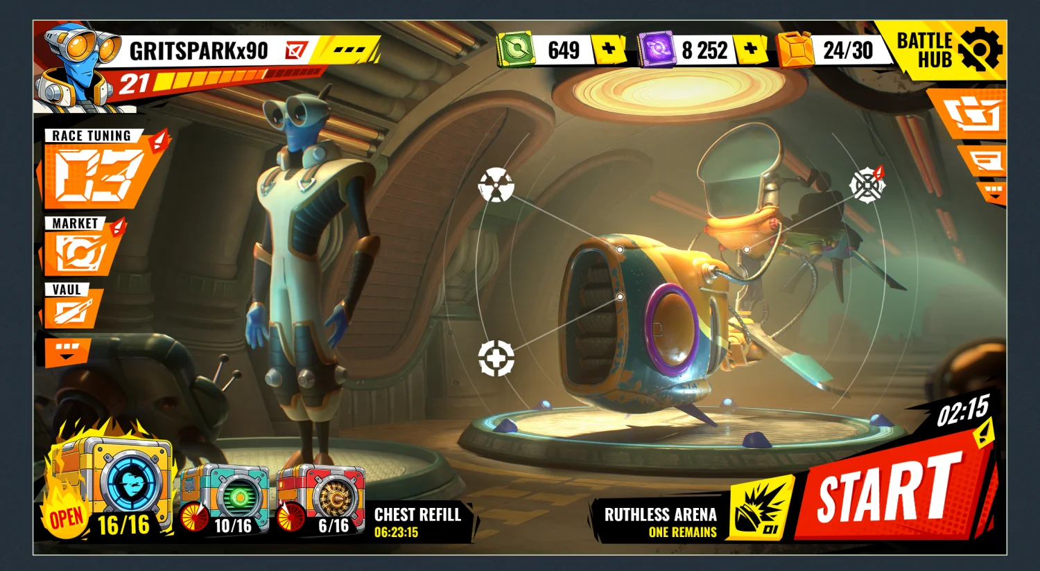 spinstar league game menu ui