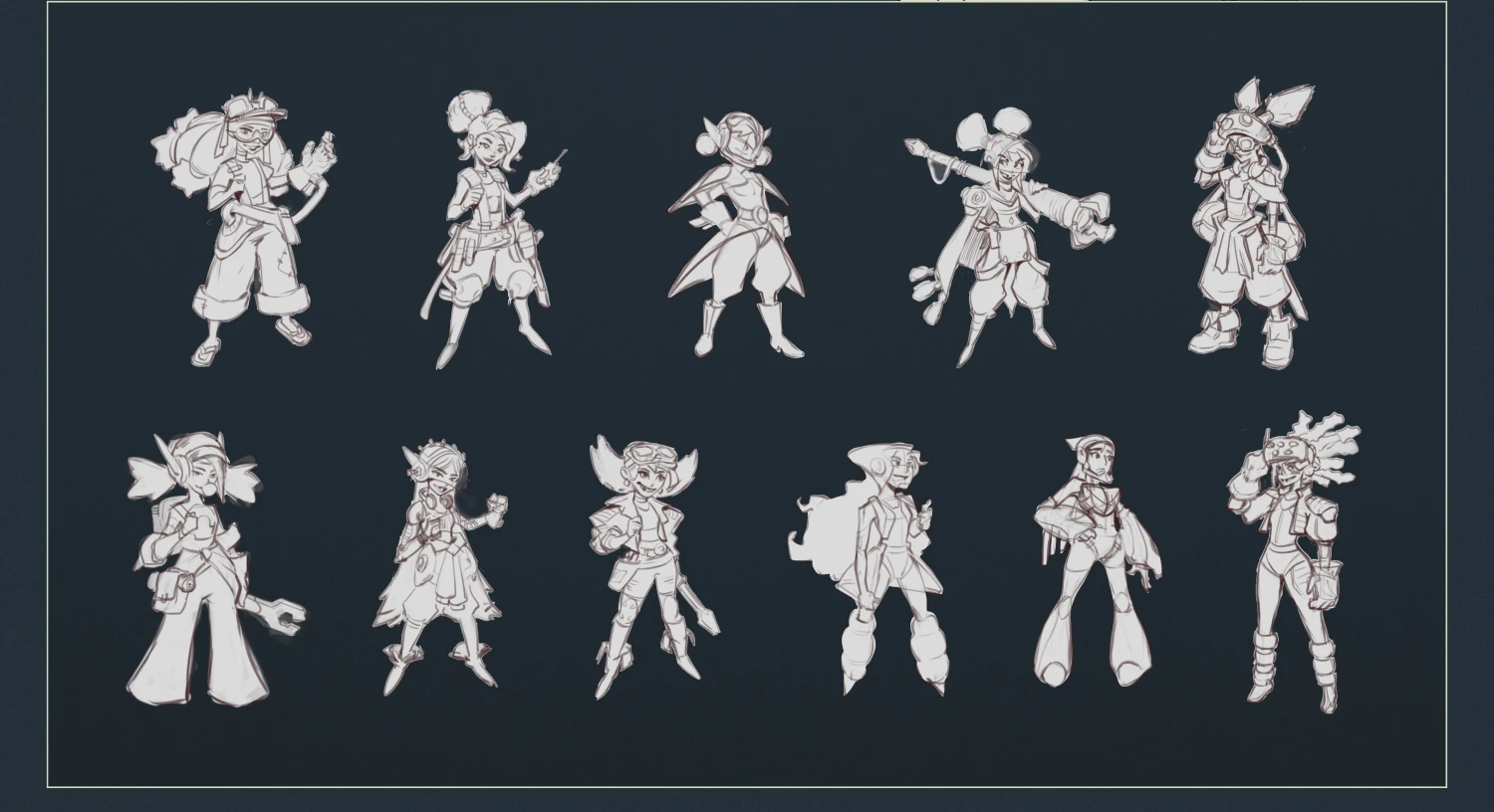 starspin league female game character concept art